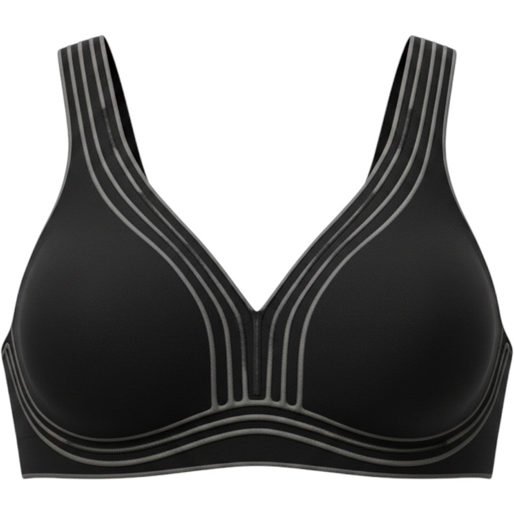 Lululemon Take Shape Bra Women 4 Black Gray Low Impact Yoga Sports Bra